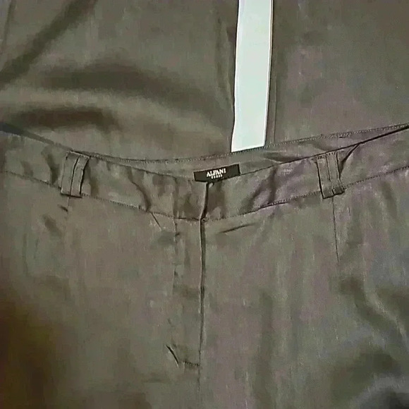 Alfani Women's pants sz 16W color brown wide leg flat front palazzo linen blend - Picture 4 of 15
